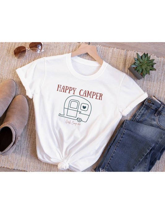 Happy Camper Girl's Camp 2023 T-Shirt